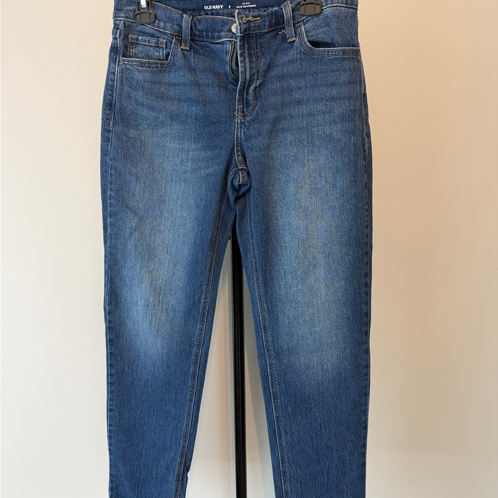 Old Navy WOW Boyfriend Jeans Mid Rise Size 6 Blue Denim